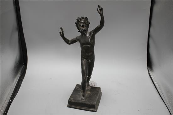 A 19th century Italian bronze figure of the dancing faun, height 42cm
